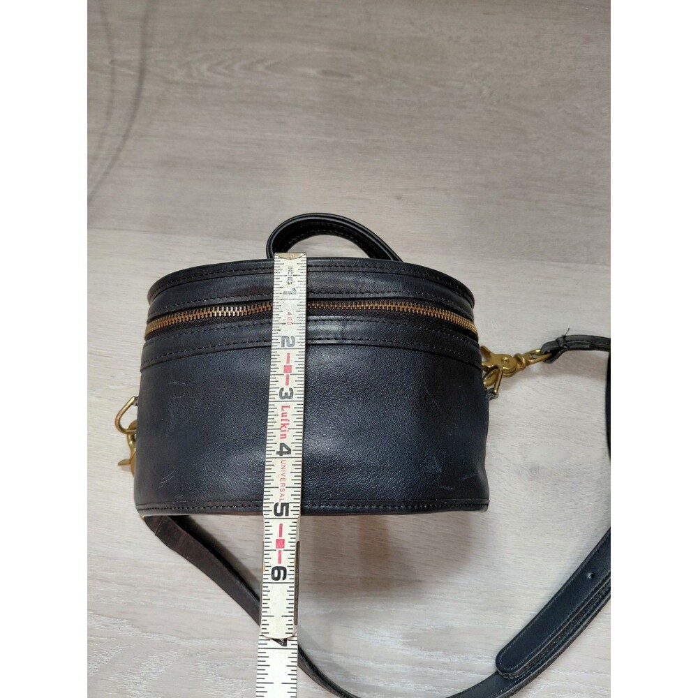 Vintage Coach Navy Blue Leather Trail Bag  Brass Hardware Detachable Strap USA - Picture 13 of 16